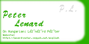 peter lenard business card